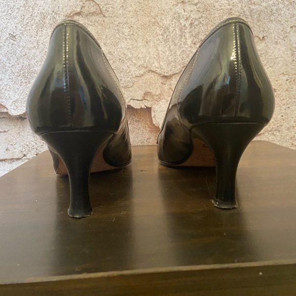 Joan & David Circa Black Patent Silver Buckle Shoes - Picture 4 of 5